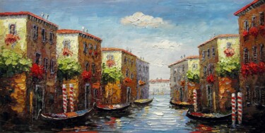 Painting titled "Venice 426" by Lermay Chang, Original Artwork, Oil Mounted on Wood Stretcher frame