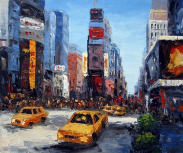 Pintura intitulada "Time Square 104" por Lermay Chang, Obras de arte originais, Óleo