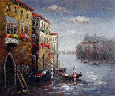 Painting titled "Venice 015" by Lermay Chang, Original Artwork, Oil Mounted on Wood Stretcher frame