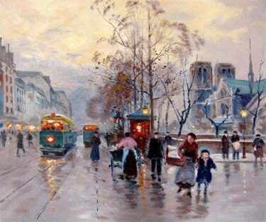 Malerei mit dem Titel "Paris 903D" von Lermay Chang, Original-Kunstwerk, Öl