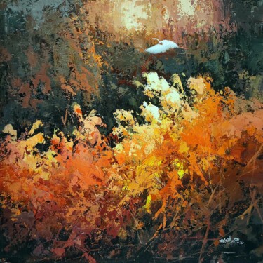 Ζωγραφική με τίτλο "Landscape 13D" από Lermay Chang, Αυθεντικά έργα τέχνης, Λάδι Τοποθετήθηκε στο Ξύλινο φορείο σκελετό