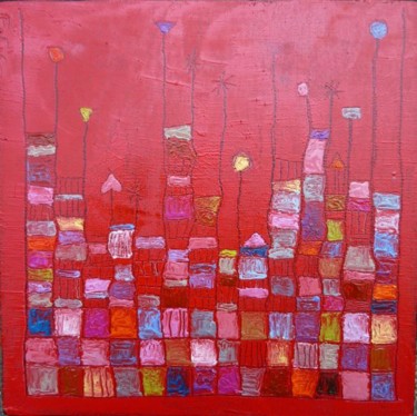 Peinture intitulée "Helium rouge" par Catherine Furic, Œuvre d'art originale