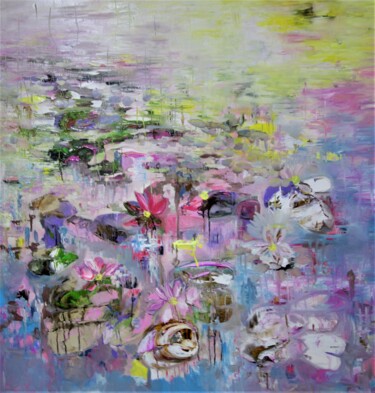 Pittura intitolato "autumn lily" da Lesley Blackburn, Opera d'arte originale, Olio