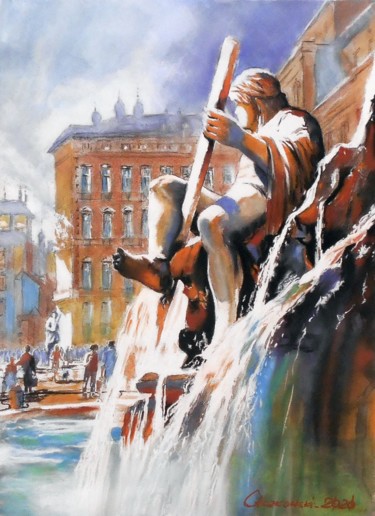 "Rome walk I" başlıklı Tablo Leszek Gaczkowski tarafından, Orijinal sanat, Pastel