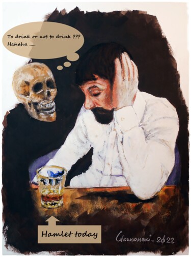 Pittura intitolato "Hamlet" da Leszek Gaczkowski, Opera d'arte originale, Gouache