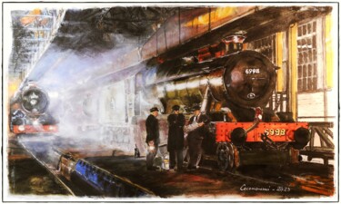 Malerei mit dem Titel "GWR" von Leszek Gaczkowski, Original-Kunstwerk, Pastell