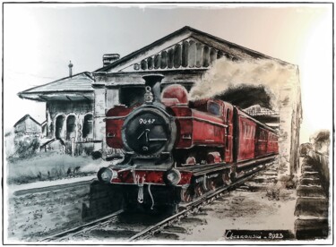 「GWR / 1」というタイトルの絵画 Leszek Gaczkowskiによって, オリジナルのアートワーク, 水彩画