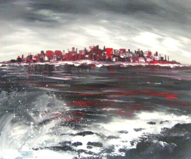 Painting titled "PANORAMA" by Léti, Original Artwork, Acrylic Mounted on Wood Stretcher frame