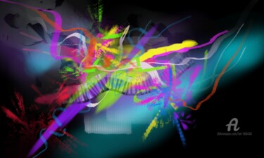 Цифровое искусство под названием "VIBRATIONS 3" - Léti, Подлинное произведение искусства, Цифровая живопись