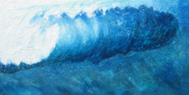 "Wave XI" başlıklı Tablo Martine L'Etoile tarafından, Orijinal sanat, Petrol Ahşap Sedye çerçevesi üzerine monte edilmiş