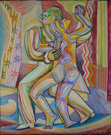 Pittura intitolato "Tango" da Levan Goglidze, Opera d'arte originale, Olio