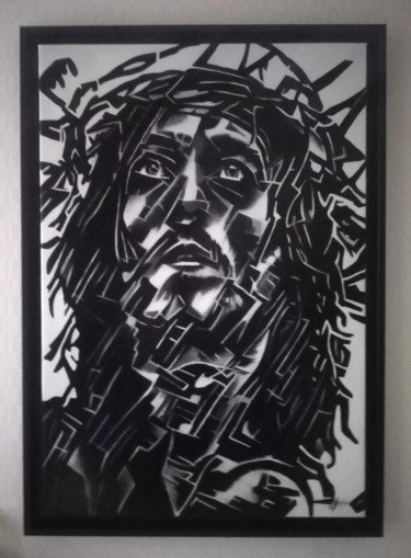 Картина под названием "Jésus" - Johanna Levy, Подлинное произведение искусства, Масло