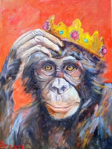 Painting titled "Monkey King" by Leyla Supran, Original Artwork, Oil