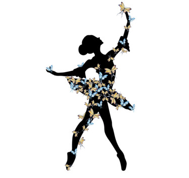 「Dancing ballerina」というタイトルの描画 Leyla Aliyevaによって, オリジナルのアートワーク, 水彩画