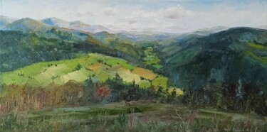 제목이 "Mountain Painting F…"인 미술작품 Leyla Demir로, 원작, 기름 나무 들것 프레임에 장착됨
