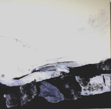 Peinture intitulée "Noir Glacé II" par Leylane Ferret, Œuvre d'art originale, Huile Monté sur Châssis en bois