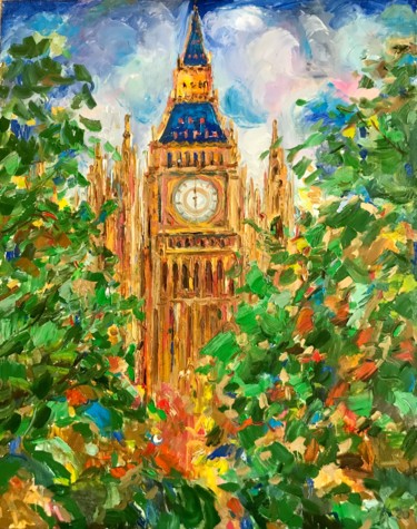 Painting titled "LONDON. BIG BEN - C…" by Karakhan, Original Artwork, Oil