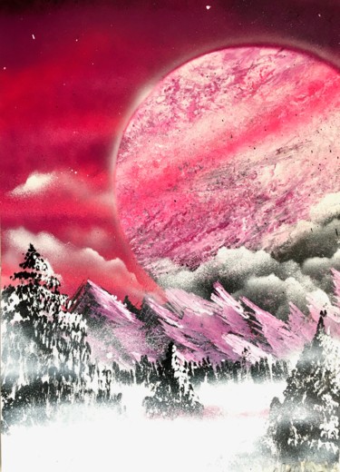 Painting titled "Mont-Rose Mon Rose" by Leytbouh, Original Artwork, Spray paint