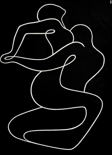 Malerei mit dem Titel "Tango" von Lia Chechelashvili, Original-Kunstwerk, Acryl