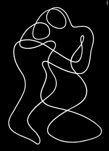 Ζωγραφική με τίτλο "Minimalistic embrace" από Lia Chechelashvili, Αυθεντικά έργα τέχνης, Ακρυλικό