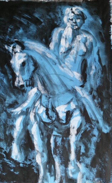 Schilderij getiteld "Lady Godiva." door Liam Ryan, Origineel Kunstwerk, Acryl