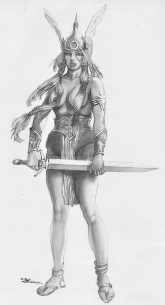 Dessin intitulée "Vickinga.jpg" par El Rudy, Œuvre d'art originale, Graphite