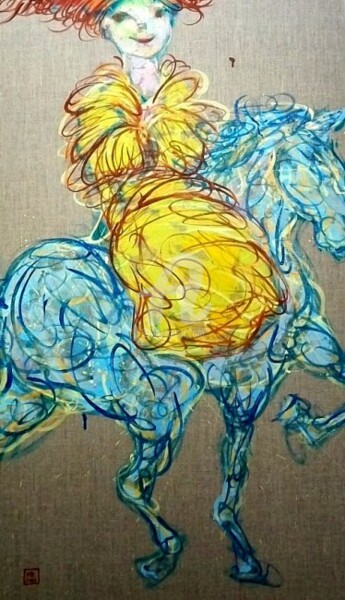 Картина под названием "Une beaute rencontr…" - Li Chen, Подлинное произведение искусства, Масло