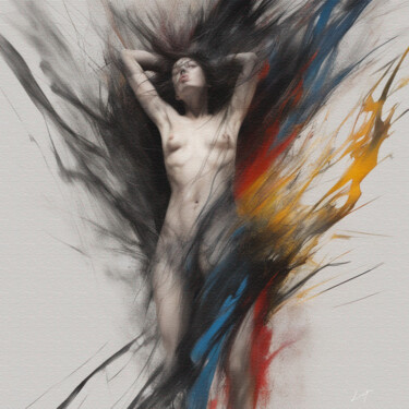 Schilderij getiteld "Nudo di donna a col…" door Licia Trobia, Origineel Kunstwerk, Digitaal Schilderwerk