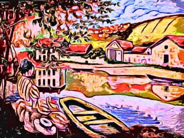 Картина под названием "Na beira do rio" - Lício Maia, Подлинное произведение искусства, Акрил