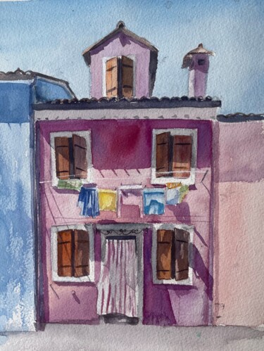 Schilderij getiteld "House in Venice" door Lida Khomyakova (Artelida), Origineel Kunstwerk, Aquarel