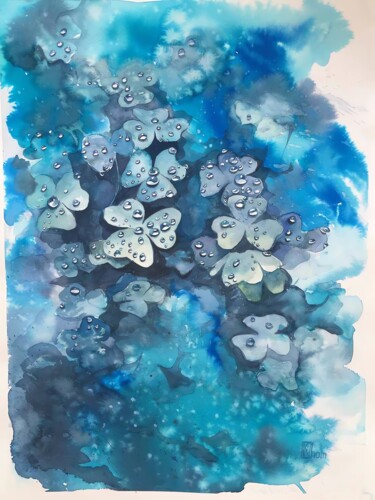 绘画 标题为“Blue flowers” 由Lida Khomyakova (Artelida), 原创艺术品, 水彩