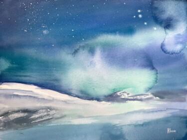 绘画 标题为“Northern lights. Mo…” 由Lida Khomyakova (Artelida), 原创艺术品, 水彩