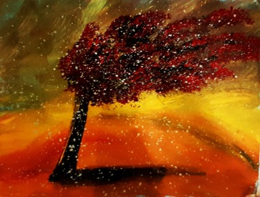 Картина под названием "Ветер" - Артем Гаценко, Подлинное произведение искусства, Акрил Установлен на Деревянная рама для нос…
