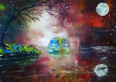 Картина под названием "Мир" - Артем Гаценко, Подлинное произведение искусства, Акрил Установлен на Деревянная рама для носил…