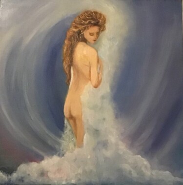 Painting titled "On the clouds" by Lidi Fon Rid, Original Artwork, Oil