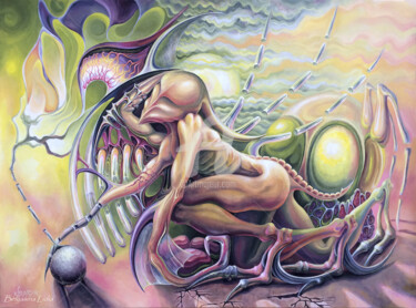 "Alien "On an Unknow…" başlıklı Tablo Lidia Bеlyasin tarafından, Orijinal sanat, Zamklı boya
