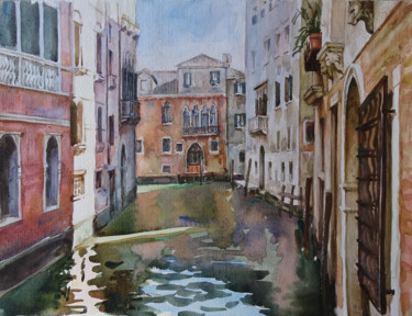 Schilderij getiteld "Venedig-1" door Lidia Epshtein, Origineel Kunstwerk, Aquarel