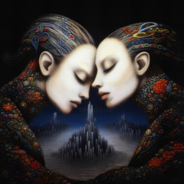 Arte digital titulada "Eternal Embrace" por Lidija Nidorfer, Obra de arte original, Trabajo Digital 2D