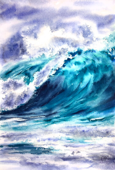 "Sea wave" başlıklı Tablo Lidia Nureeva tarafından, Orijinal sanat, Suluboya