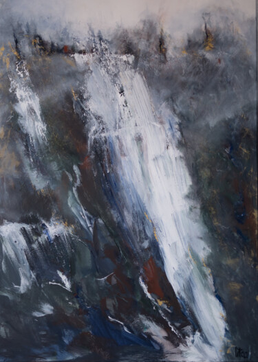 Painting titled "Wasserfall Triberg" by Lidia Sieczkowska, Original Artwork, Acrylic