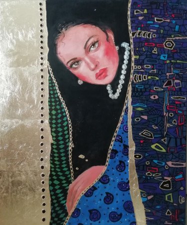 Ζωγραφική με τίτλο "Pauline" από Lidia Tchoumakova, Αυθεντικά έργα τέχνης, Λάδι Τοποθετήθηκε στο Ξύλινο φορείο σκελετό