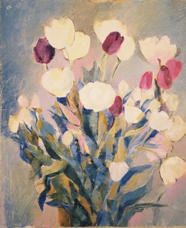 Peinture intitulée "Tulipes Blanches II" par Lyria, Œuvre d'art originale