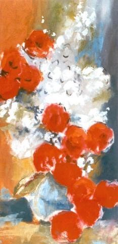 Peinture intitulée "Rouge et Blanc" par Lyria, Œuvre d'art originale, Huile