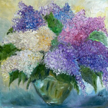 Картина под названием "Spring bouquet of l…" - Lidiia Sazonova, Подлинное произведение искусства, Масло