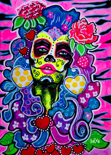 Schilderij getiteld "Mexicana -Peinture…" door Lidye, Origineel Kunstwerk, Acryl