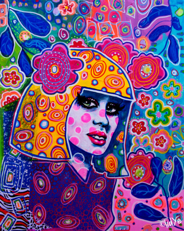 Картина под названием "Crazzya" - Lidye, Подлинное произведение искусства, Акрил Установлен на Деревянная рама для носилок