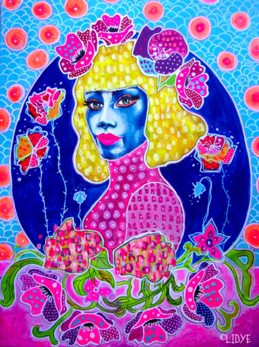 Painting titled "Gaga" by Lidye, Original Artwork, Acrylic Mounted on Wood Stretcher frame