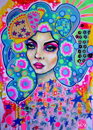 Painting titled "Lynda Pop" by Lidye, Original Artwork, Acrylic