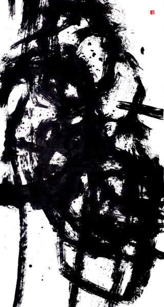 Painting titled "Between Black and W…" by Lifeng Zhang, Original Artwork, Ink