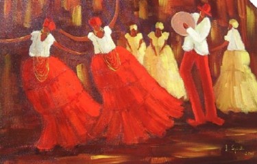 Painting titled "sambistas vermelho…" by L.Spinelli, Original Artwork